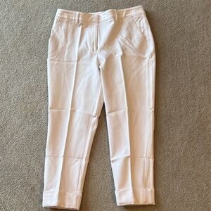 White House Black Market Girlfriend Cream Ankle Pants